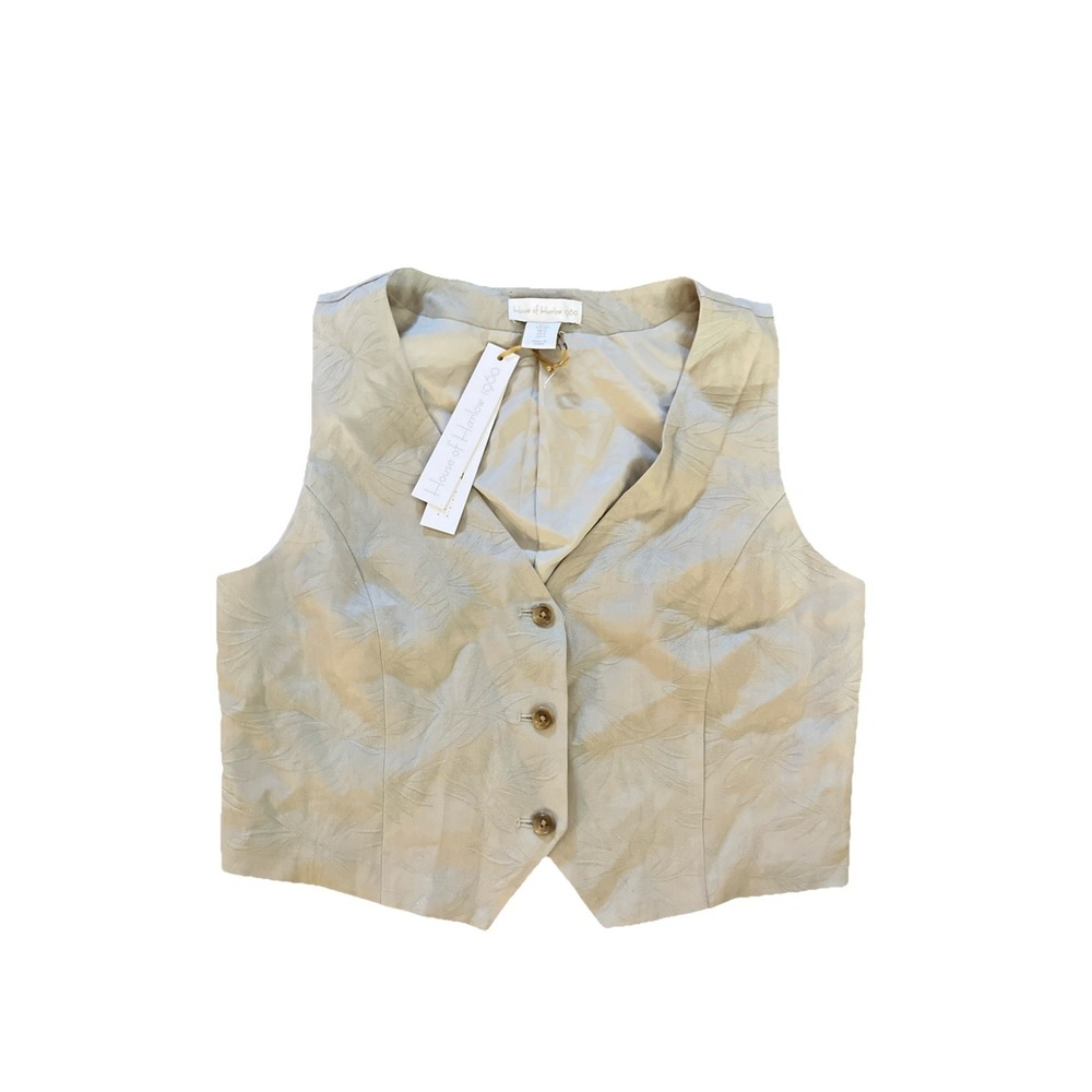 House Of Harlow 1960 Button-Up Vest- Size S Ivory- NWT Read‎
